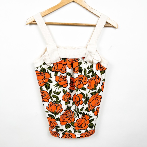 See By Chloe rose print bow floral cream blouse tank top size 6 - Picture 2 of 7